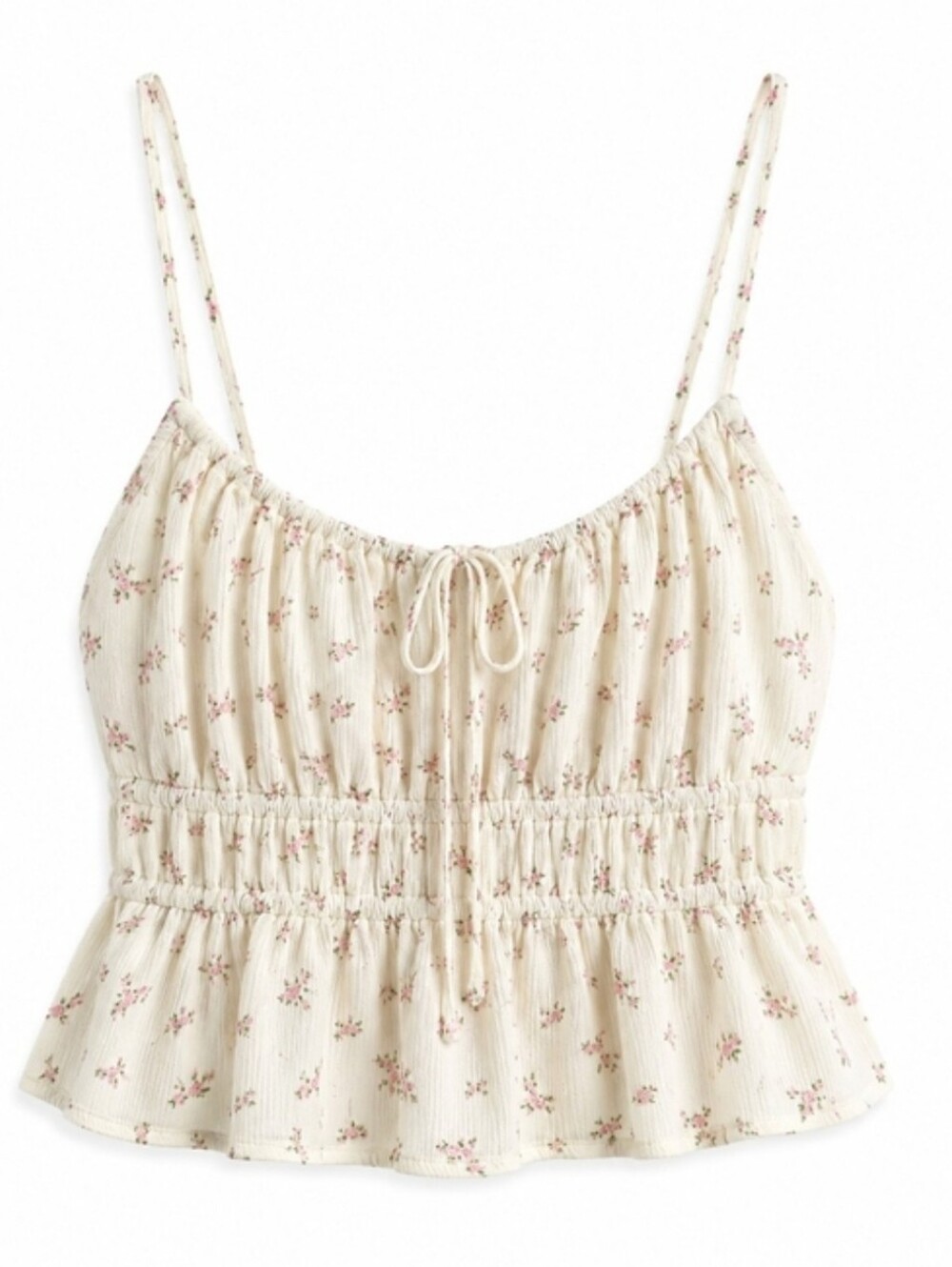 torrid Cream Floral Smocked Peplum Cami Size 2X